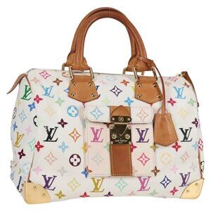 LOUIS VUITTON Monogram Multicolor Speedy 30 Bag White Bron